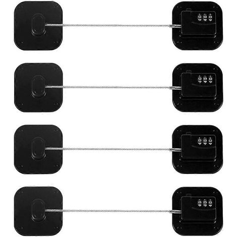 Cadenas de sécurité pour réfrigérateur, cadenas à combinaison pour portes et tiroirs de réfrigérateur, cadenas robuste, lot de 4 (1/5)