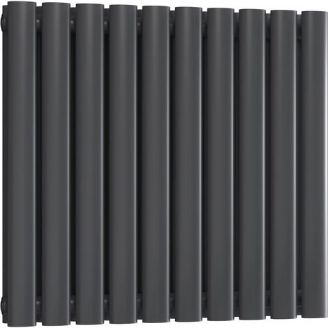 Reina Neval Double Horizontal Aluminium Radiator 600mm H x 581mm W Anthracite