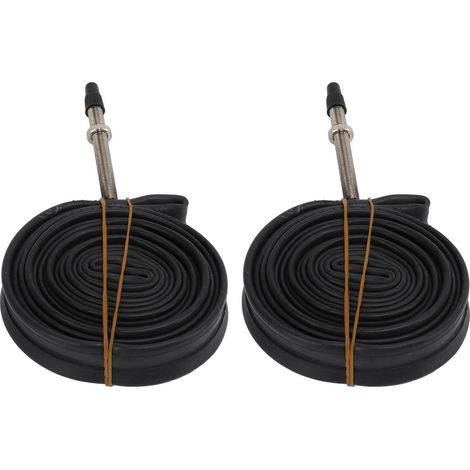 Lot de 2 chambres à air pour vélo de route/VTT, en caoutchouc butyle, diamètre intérieur 700x23C, valve française, diamètre 60 mm. (1/5)