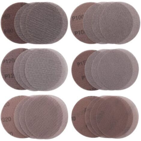 125MM, 30PCS, Bois - 30pcs Disques Abrasifs Filet 125mm Grilles Abrasives grain P80/P100/P120/P150/P320/P600 Disques de Ponçage Papier Abrasifs pour Poncer Sans Poussière le Bois