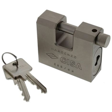 Lucchetto corazzato Cisa 28550 catenaccio 75 mm lucchetti serranda (1/2)
