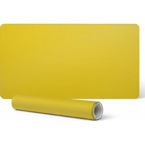 Alfombrilla protectora antideslizante para escritorio con estampado, color amarillo, 100x50 cm.