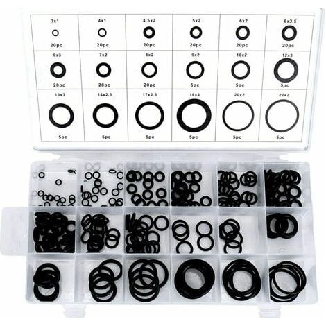 O-Ring-Set, 225-teiliges Sortiment an Gummi-O-Ringen mit schwarzem Koffer (1/5)