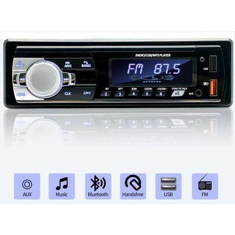 Autoradio Bluetooth 5.0 - - 1 Din - 7 Couleurs Éclairage - 4x65W