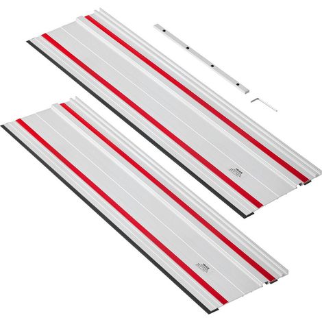 Rail de guidage scie plongeante coupe précise, lot 2x700 mm aluminium avec connecteur pour menuiserie (1/5)