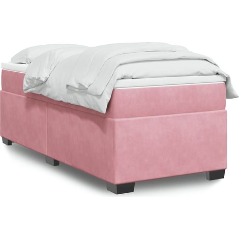 Boxspringbett mit Matratze Rosa 100x200 cm Samt