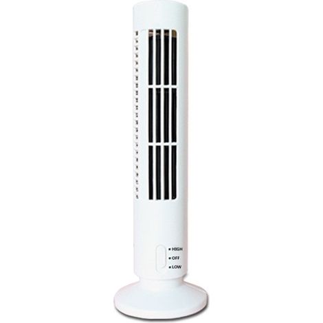 Ortviai Ventilateur sur tour USB sans pale, 2 vitesses, oscillant, blanc – 33 cm, 2,5 W (1/5)