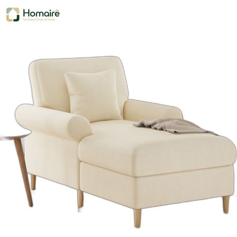 Canapé en velours beige avec accoudoirs 133 x 87 x 90 cm HOMAIRE (1/5)