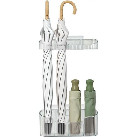 Indoor umbrella stand, wall-mounted umbrella storage rack, no drilling required, removable storage rack, transparent (1/5)