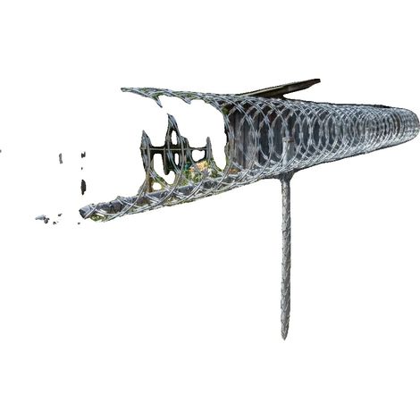 Alambre de púas, protección anti-intrusión, acero galvanizado duradero, verde militar (1/2)