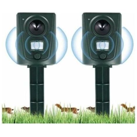 Répulsif ultrasonique pour chats et chiens – Détecteur de mouvement jusqu'à 30 m – Étanche et résistant aux intempéries – Pour jardins et fermes (1/5)