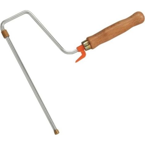 Montura para rodillo de pintor mango de madera barnizada de 180 mm
