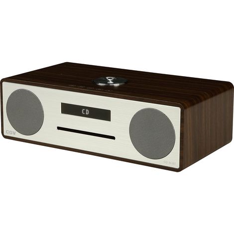 Lecteur CD multifonction et streaming audio sans fil - CGV CD30BT Br - Vintage CD / FM / Bluetooth / USB MP3 Aluminium / Wengé (1/3)