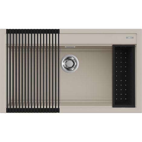 Lavello Elleci Incasso 1 vasca 86x51 Best 360 Bundle Keratek Plus Champagne LKB36095K2