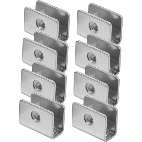 Supports d'étagère en verre en acier inoxydable, lot de 8 (1/5)