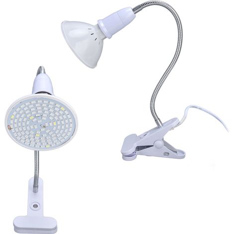 Lumière de croissance LED 120 LEDs (rouge, bleu, blanc, lumière chaude) lampe végétale orientable 360° avec pince de bureau pour plantes d'intérieur (110-240V, prise UE) (1/5)