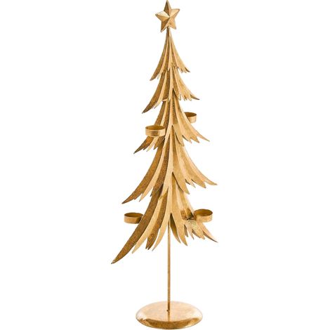 Candle Holder Christmas Tree for Tealights 72 cm Gold Joukio (1/5)