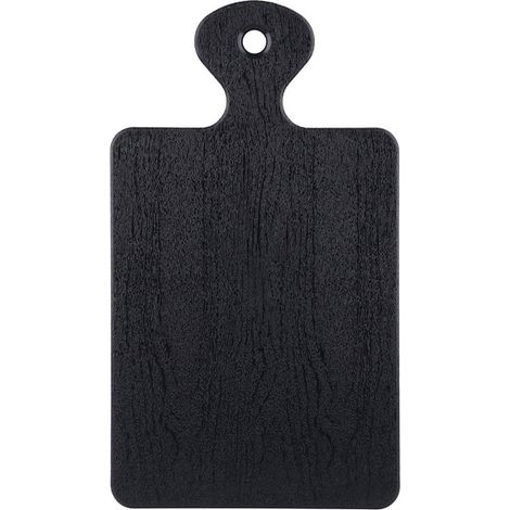 Tabla de cortar de plástico con mango de 30x17 cm, color negro antracita.