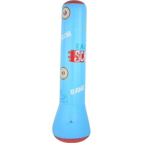 Sac de frappe gonflable autoportant pour la boxe, idéal pour la remise en forme et la réduction du stress chez les adultes et les enfants (1,6 mètre, bleu) (1/5)