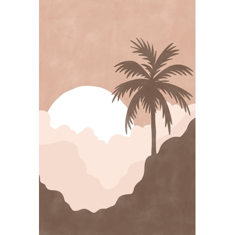 Tableau sur toile illustration crépuscule 30x45 cm - Impression sur Toile Murale Décorative - Image imprimée en HD sur Toile - Toile sur Châssis en Bois FSC - Fabriqué en France