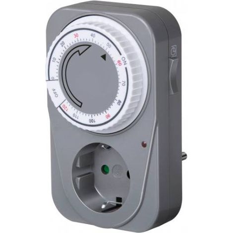 IluminaShop - Temporizador MC 120 IP20 Enchufe Programable + Temporizador Mecanico + Funcion de Cuenta Atras (1/2)