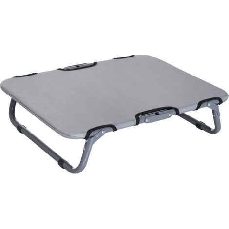 Lit Pliable Extérieur Chien Chat - Couchage Gris 59x46x15 cm - Anti-humidité pour Terrasse Jardin Véranda - Lavable (1/5)