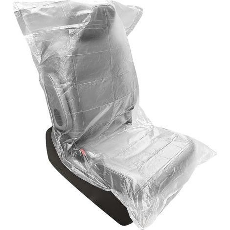 Lot de 100 Housses plastique transparentes jetables pour siège voiture, protection mécanicien (1/5)