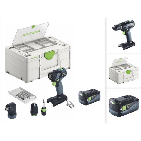 Festool TXS 18-Basic-Set Taladro atornillador a batería 18 V 40 Nm sin escobillas + 1 batería 5,0 Ah + Systainer - sin cargador (1/5)