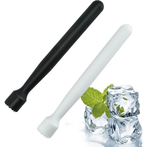 varillas para triturar hielo, mezclador manual de cócteles, de plástico, ideal para bares, fiestas y hogares (negro y blanco)