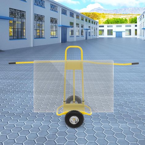 Plattenwagen Transportwagen für Platten, Schwerlast Plattentransportwagen für Sperrholz Platten,Trockenbau, Tragbarer Stahl Platten TransportGeräT für Haus Renovierung Baustelle (Gelb) (1/5)