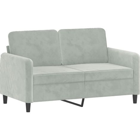 vidaXL Divano a 2 Posti Grigio Chiaro 120 cm in Velluto (1/5)