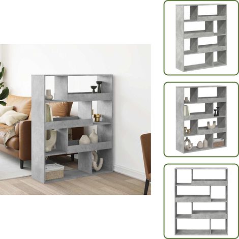 Bücherregal Betongrau 100x33x125,5 cm Holzwerkstoff - Bücherregal - Bücherregale - Treppenregal - Stufenregal (1/5)