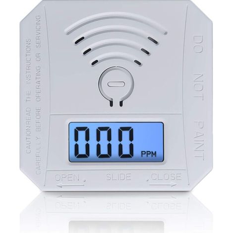 Détecteur de monoxyde de carbone, détecteur d'alarme de moniteur de gaz CO conforme aux normes UL 2034, capteur de CO avec affichage numérique LED pour la maison, le dépôt, alimenté par batterie (1/5)