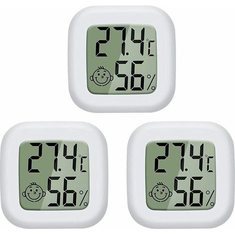 Hygromètre 3 pièces Mini LCD thermomètre numérique chambre de bébé salon bureau réfrigérateur thermomètre intérieur et hygromètre (1/3)