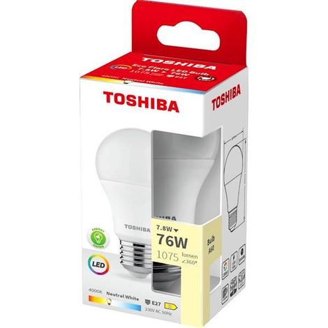 BOMBILLA LED TOSHIBA ECOFLARE A60 E27 7.8W 4000k