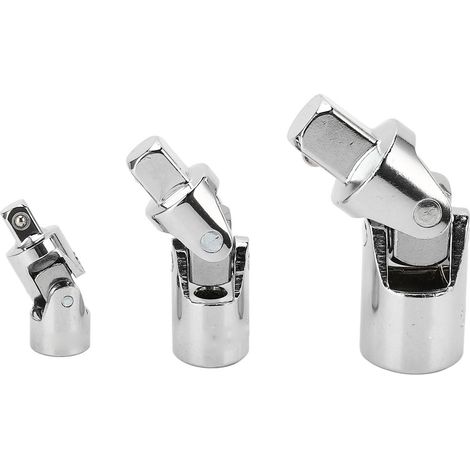 Jeu de 3 adaptateurs de douille rotatifs universels pour perceuse, clé à cliquet 1/4", 3/8", 1/2" (1/5)