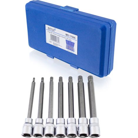 7 tlg Innen Vielzahn XZN Nuss Satz Stecknuss Werkzeug Bitsatz Nüsse 3/8" Extra Lang M4 M5 M6 M7 M8 M9 M10 (1/5)