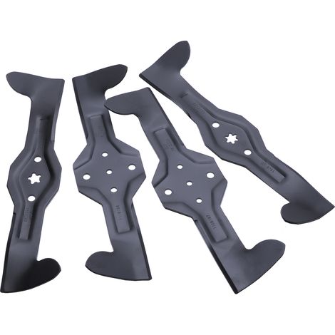 Jardiaffaires – Jeu de 4 lames de tondeuse 465mm – Compatible AYP – Pour coupe 92cm à éjection arrière – Tonte mulching et ramassage