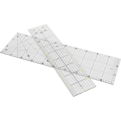 Règle de quilting multifonction (lot de 2) pour couture, dessin, croquis et loisirs créatifs. (1/5)