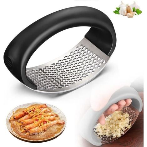 Nouveau Presse-ail à Bascule en Acier Inoxydable, Presse-ail en acier Inoxydable, Appareil de Cuisson, Coupe-ail à (1/4)