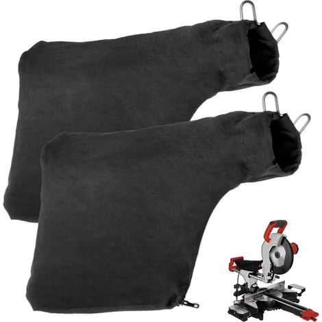 2 Pcs Miter Saw Dust Bags Model 255 Black Sawdust Bags with Zipper and Adjustable Wire Holder for Easy Indoor Dust Removal (1/5)