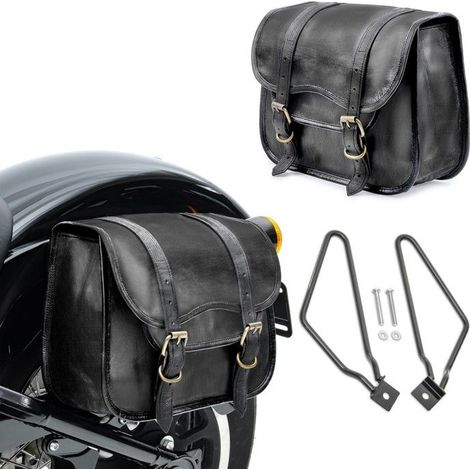 Set 2x Satteltaschen + Halterungen für Royal Enfield Himalayan / Meteor 350 SV1 schwarz