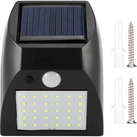 Applique murale solaire à 30 LED, étanche, pour jardin ou terrasse, avec détecteur de mouvement (blanc chaud) (1/5)