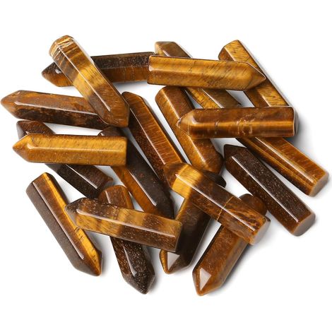 20 baguettes de cristal œil de tigre, pointes de cristal, cristaux naturels en vrac, pierres précieuses hexagonales, tour de cristal d'énergie Reiki pour la méditation et l'harmonisation énergétique (1/5)