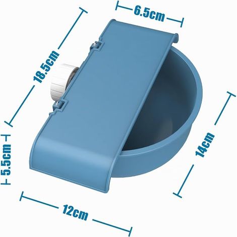 Bain d'oiseaux pour Cage, Baignoire à Oiseaux Suspendue, Bol de Douche pour Perroquet, Perruche, calopsitte (Bleu) (1/4)