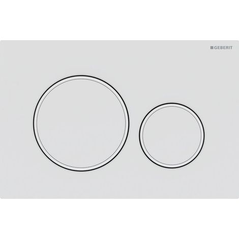 Plaque de déclenchement double Geberit Sigma20 : laque blanche mate, revêtement facile à nettoyer, blanc (115.882.01.1)