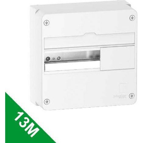 Schneider Electric – Coffret électrique 13 modules 1 rangée – Montage saillie – Indice IP 30 – Plastique auto-extinguible 750°C – R9H13401SE