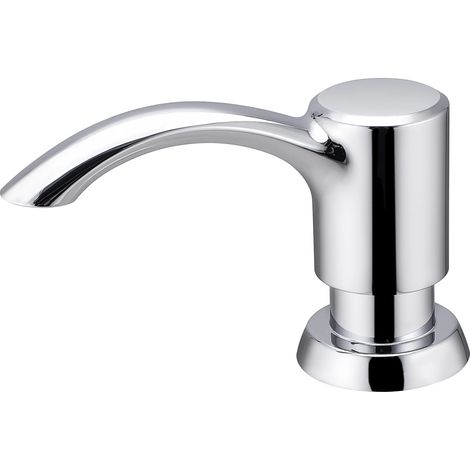 Distributeur de savon (chrome) en nickel noir pour évier de cuisine, distributeur de savon liquide sur comptoir, flacon de 360 ml avec pompe intégrée. (1/5)