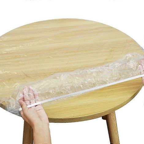 Nappe ronde élastique transparente en PVC imperméable et résistante à l'huile, nappe de table faite maison, 3 tailles transparentes (1/2)