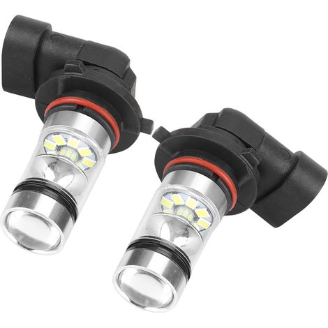 Deux jeux d'ampoules de phares LED blanches haute luminosité 9006/HB4 100W, adaptés aux phares, aux feux de brouillard et aux feux de jour de voiture. (1/5)